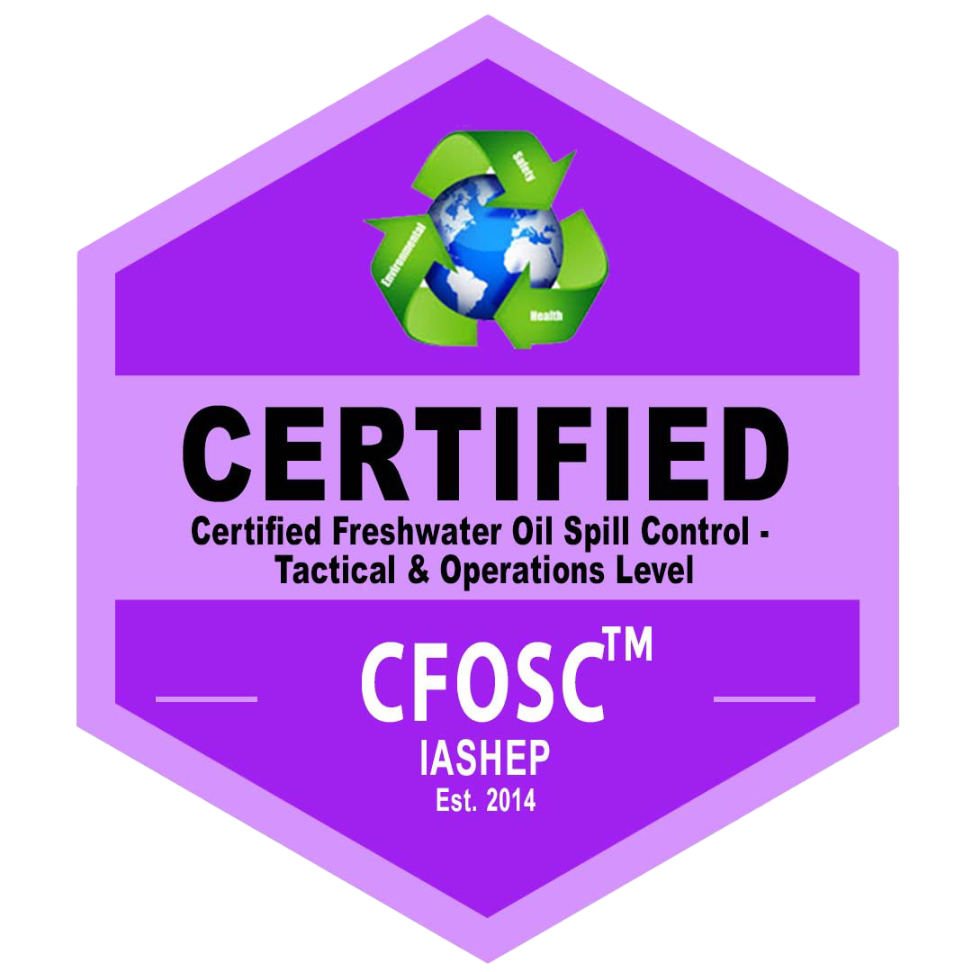 Certified Freshwater Oil Spill Control - Tactical and Operations Level (CFOSC) badge